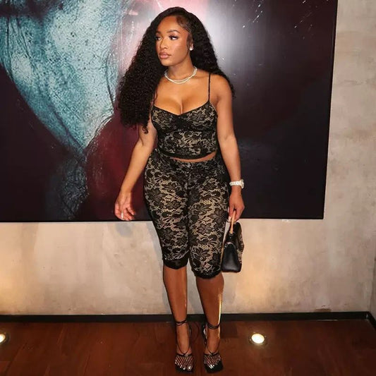 2 Piece Black Lace Set